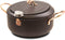 Japanese Tempura Deep Fryer Pot 2.3L with Fahrenheit Thermometer, Nonstick Coating, Easy Clean, Black