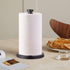 Stainless Steel Paper Towel Holder, Black Countertop Stand for Kitchen Bathroom with Weighted Base for Standard Rolls