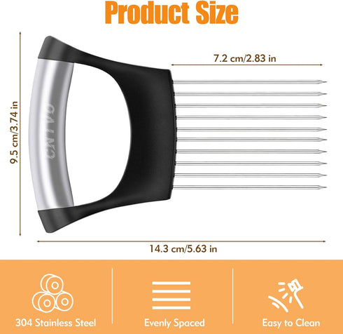CNTVO Onion Holder for Slicing, Stainless Steel Onion Slicer, Onions Slicer Holder with Protective Cover, Multi-Use