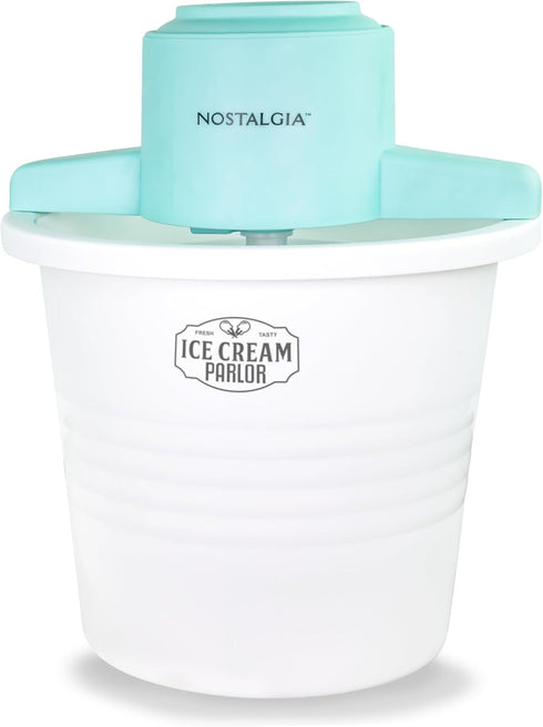 Nostalgia Electric Ice Cream Maker, Parlor Style, Old Fashioned Soft Serve Machine, 4 Quart