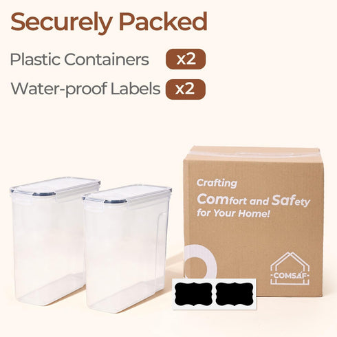 6.7Qt Set 2 Countertop ComSaf Cereal Storage Container of - Ideal for Home Cooks Storing Cereal and Organized Families