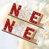 SUPVOX 2pcs Christmas Wooden Tabletop Decorations, Xmas Holiday Noel Sign Ornaments