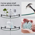 2 Pack Glass Shelf Bathroom Floating Shower Corner Shelves Shampoo Holder with Rail Wall Esquinero para Bao for Inside