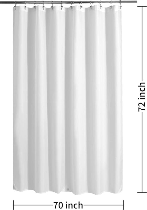 ALYVIA SPRING Waterproof Fabric Shower Curtain Liner, Standard Size 70x72, White with 3 Magnets