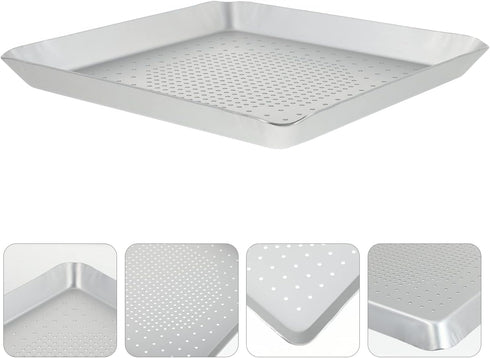 YARDWE 9 Inch Pizza Baking Tray, Perforated Aluminum Sheet Pan, Nonstick Bakeware for Oven Baking Pizza, French Fries