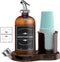 Amber Glass Mouthwash Dispenser with Cup Holder for Bathroom, 16oz Refillable Mouthwash