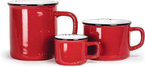 Abbott Collection Enamel Look Stoneware Mug, Red