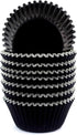 Foil Cupcake Liners Standard Black Baking Cups, 200 Pack
