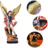 QIANLING 8.7 inch St Michael Statue, Archangel Michael Collectible Sculpture Defeating Lucifer