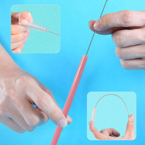 Mason Jar Lids Regular Mouth Canning Lids with Straw Hole, Plastic Straws, Silicone Stoppers, Rings, Cleaning Brush (26