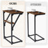 NEFROM ET-D-BRW1 C-Shaped End Table, Small Couch Side Table, Sofa TV Tray Table for Living Room, Bedroom, Bedside