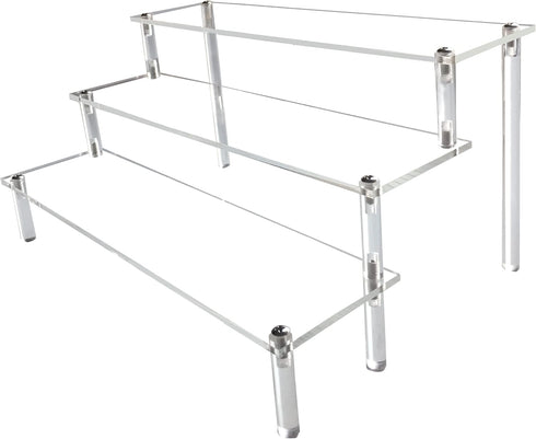 Acrylic Riser, Clear Display Risers Stand for Perfume Organizer, 3 Tiered Cupcake Shelf for Collection