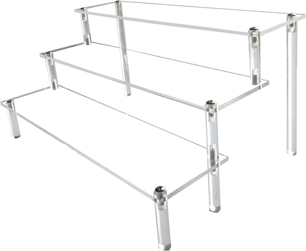 Acrylic Riser, Clear Display Risers Stand for Perfume Organizer, 3 Tiered Cupcake Shelf for Collection