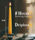 6 Packs Natural Beeswax Taper Candles - 8 inch Smokeless and Dripless Candles with 8 Hour Burn Time for Home Decor
