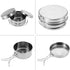 Portable Cookware Set, 4 Pcs Stainless Steel Camping Kitchenware Pan Pot Plate Tableware for Outdoor Cooking