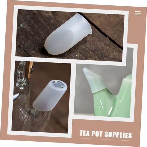 1 Set White Teapot Spout Cover Accessories, Silicone Dust Covers, Universal Kettle Spout Sleeve for Home