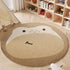 Poowe Cute Animals Kids Room Rug,47.2" Round Washable Area Rugs Nursery Rug for