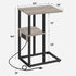 V1TB01BG043 TUTOTAK C Shaped End Table with Charging Station, Side Table for Small Spaces, Living Room, Bedroom