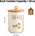 Set 3-Piece Counter 25oz White Ceramic Canister for Coffee Tea Sugar, Food Storage Jars with Wood Airtight Lids