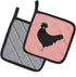 Caroline's Treasures BB7834PTHD Polish Poland Chicken Pink Check Pot Holders, 7 1/2 x 7 1/2