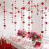 Decor365 Twinkle Star Garland Glitter Red Party Decorations, Star Banner Ceiling Hanging Streamer for Birthday