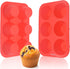 Silicone Large Muffin Pan 2 Pack, Non-Stick Jumbo 6 Cup Cupcake Molds, Perfect for Egg Muffin, Big Cupcake