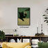 Generic 12x16in Black Cat Canvas Wall Art, Moody Dark Green Cat Painting Poster, Vintage Whimsical Animal Picture, Wine