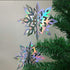 Cheerland Winter Wonderland Iridescent Snowflake Hanging Garland Decorations, Holographic Paper Snowflakes for Christmas