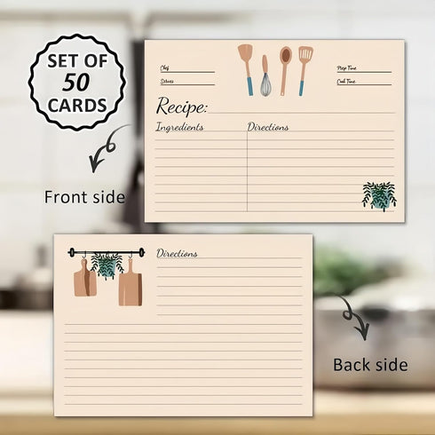 YOJO Handcrafted Recipe Box,Wooden Recipe Box With 50 Double Sided 4x6 Recipe Cards And 6 Dividers,Ideal Gift For Mother's Day,Wedding,Birthday,Anniversary (extra 50 blank recipe cards) by YOJO