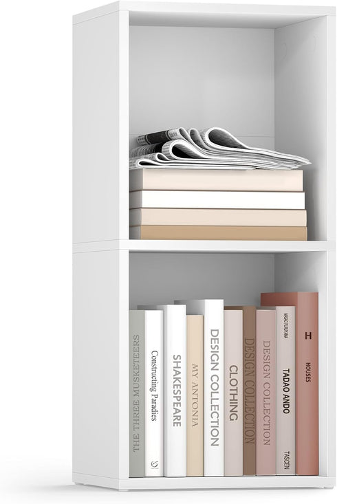 VASAGLE Custos Collection - Bookshelf, 2-Tier Bookcase, Book Shelf, Open Storage Shelf,