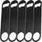 WEGAZ 5 Pack 7inch Black Stainless Steel Flat Beer Bottle Opener, Durable Stainless Steel