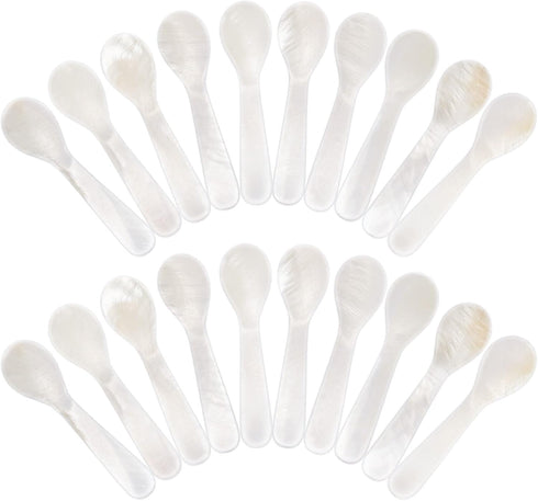 Set of Caviar Spoons Shell Spoon - Mother of Pearl Caviar Spoons for Serving Caviar, Egg, Ice Cream (20 Pieces)