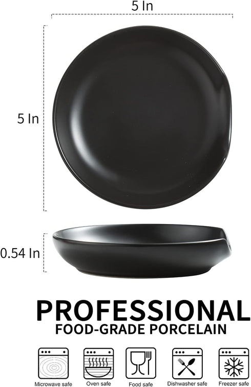 Gomakren Spoon Rest Spoon Holder For Stove Top Ceramic Stove Spoon Holder For Kitchen Counter Spatula Holder Utensil Rest, Dark Black