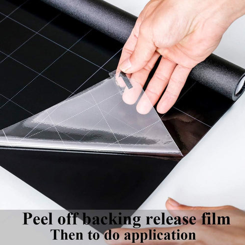 Static Cling Total Blackout Window Film, 100% UV Blocking Black Opaque Privacy Window Tint (17.7x78.7 inches)