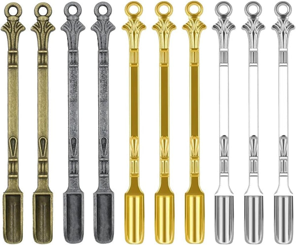 10 PCS Mini Spoon Shovel Alloy Tableware Charm, Tiny Shovel Spoon for Necklace DIY Craft Jewelry Making Keychain