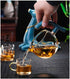 Mozeo Set Heat-resistant Kungfu Glass Tea with Heater Attract Water Diversion Rotating Cover Bowl Lazy Semi-Automatic