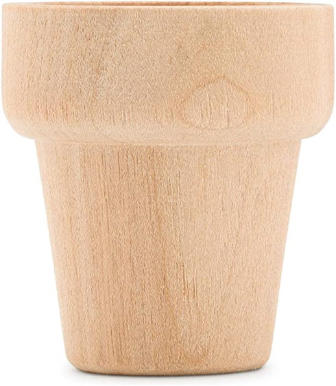 Woodpeckers Mini Wood Flower Pot 5/8-inch x 9/16-inch, Pack of 24 Unfinished Mini Flower Pots