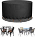 Falflor Round Patio Table & Chair Cover - 600D Oxford, Waterproof, Windproof,