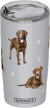 SERENGETI 20 Oz. Stainless Steel Tumbler, Vacuum Insulated with Spill Proof Lid, 3D Print, Chocolate Labrador