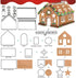 Gingerbread House Cookie Cutter Set, 3D Stainless Steel Biscuit Cutter Mold Including Christmas Tree, Snowman,