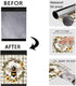 Bee Flower Wreath Dishwasher Magnet Decoration, 23Wx26H Wood Grain Texture Refrigerator Sticker for Farmhouse Kitchen