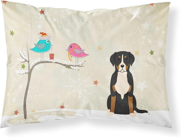 Caroline's Treasures BB2509PILLOWCASE Greater Swiss Mountain Dog Fabric Standard Pillowcase, Lightweight, Easy Care