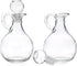 BSTKEY Set 2 310ml of Olive Oil Dispenser Bottle with Stopper, Elegant Style Round Glass Cruet Bottles for Kitchen, Oil