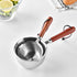 Stainless Steel Saucepan, Non-Stick Multipurpose Sauce Pan with Pour Spout and Wood Handle for Cooking Heating