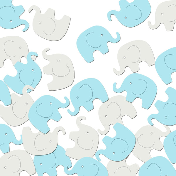 Baby Shower Blue Elephant Confetti Decorations, 100 Pcs for Baby Shower Button Birthday Theme Party