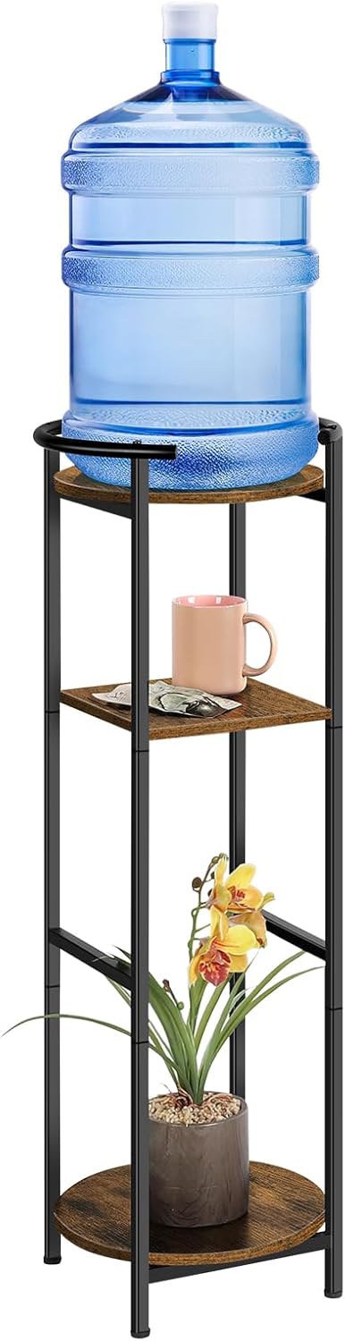 5 3-Tier 36.5'' 1-5 Gallon Water Dispenser Jug Stand Drink Beverage Dispenser Holder with Storage Shelf, Tall Water