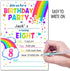ukebobo Rainbow Happy Birthday Party Invitations for Child’s 8th Birthday – 20 Colorful Cards with Envelopes