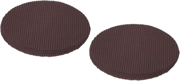 UXCell Round Bar Stool Covers with Elastic Bands - Brown Seat Cushions