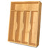 Bamboo Kitchen Drawer Silverware Organizer, 9 Inch Tray Holder for Small Drawer, 5-Slots Cutlery Tray