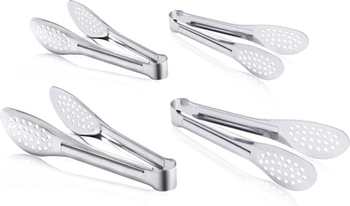 4 Pack Buffet Tongs - Stainless Steel Serving Tongs, 7 Inch and 9 Inch Serving Utensils